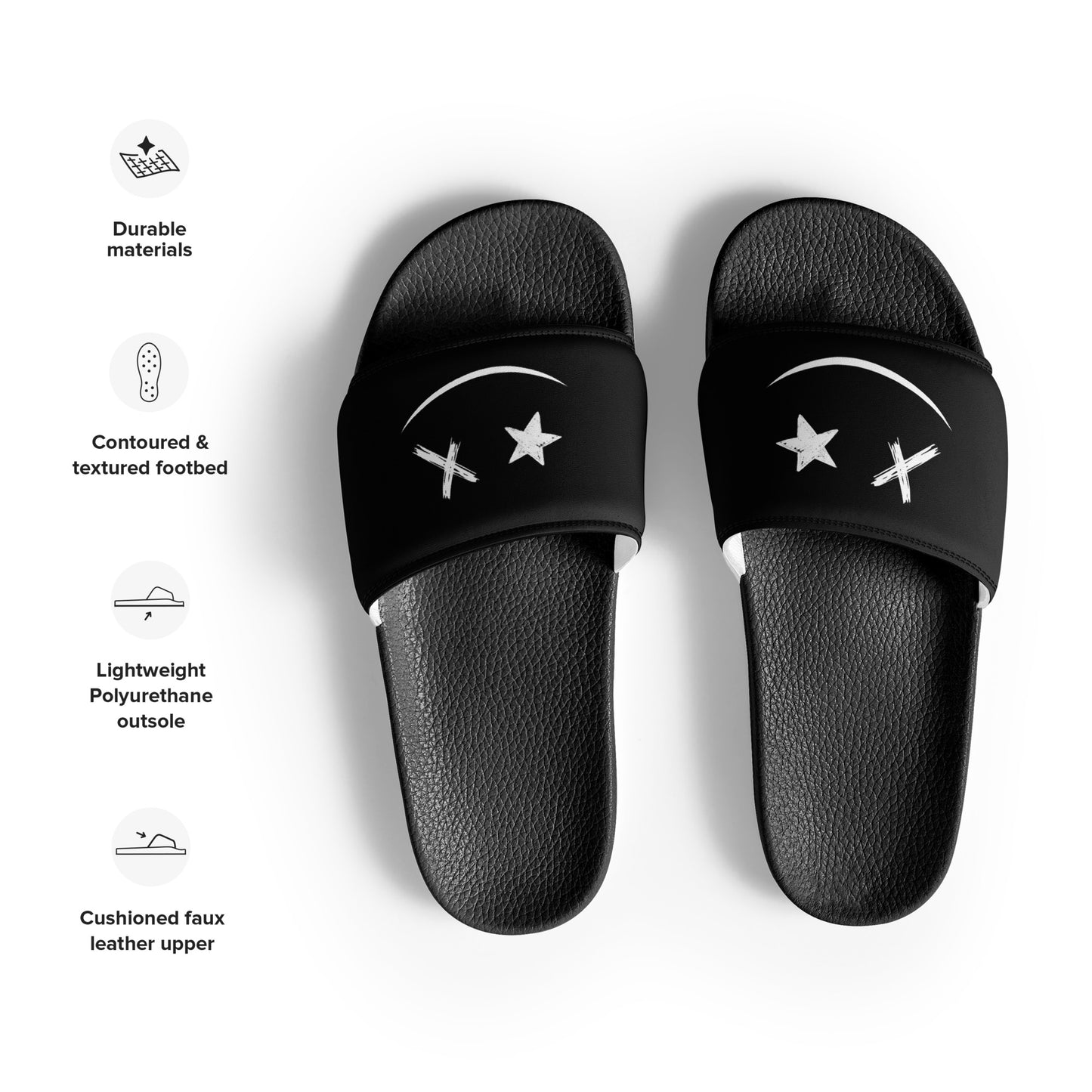 <BE HAPPY> King Slides - Black