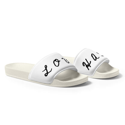 <LOVE + HATE> Queen Slides - White